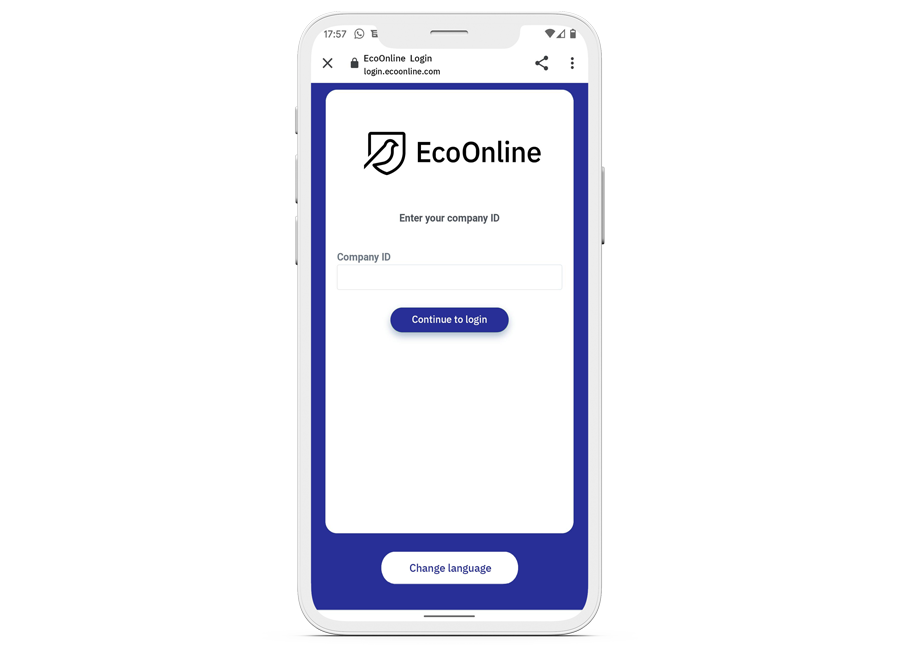 EcoOnline arbetsmiljö app mockup - säkerhet genom design