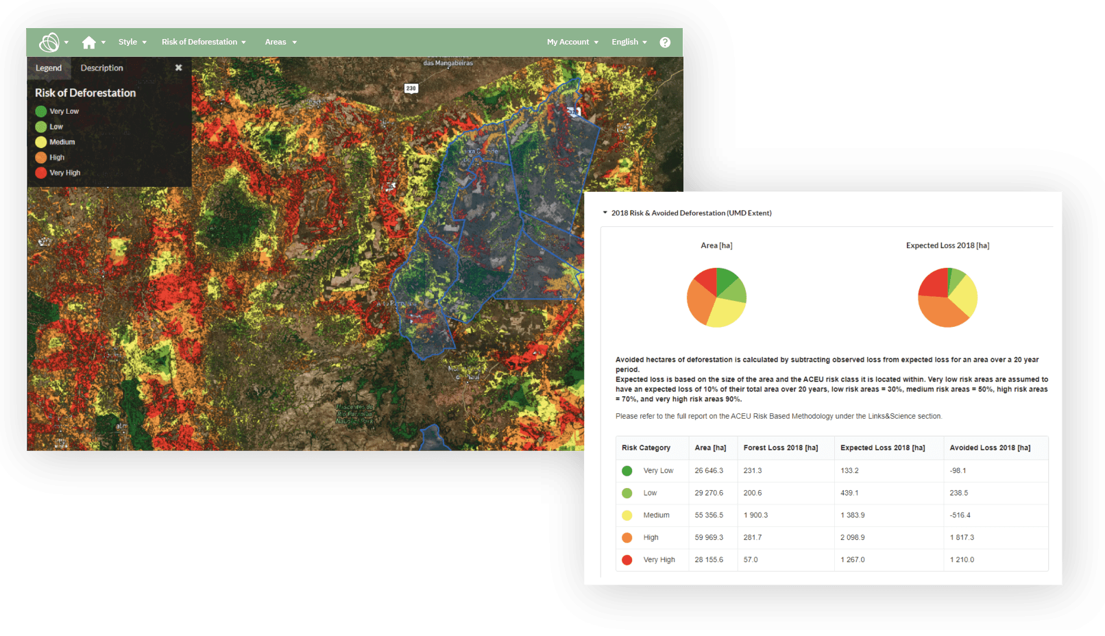 Ecometrica deforestation risk dashboard image
