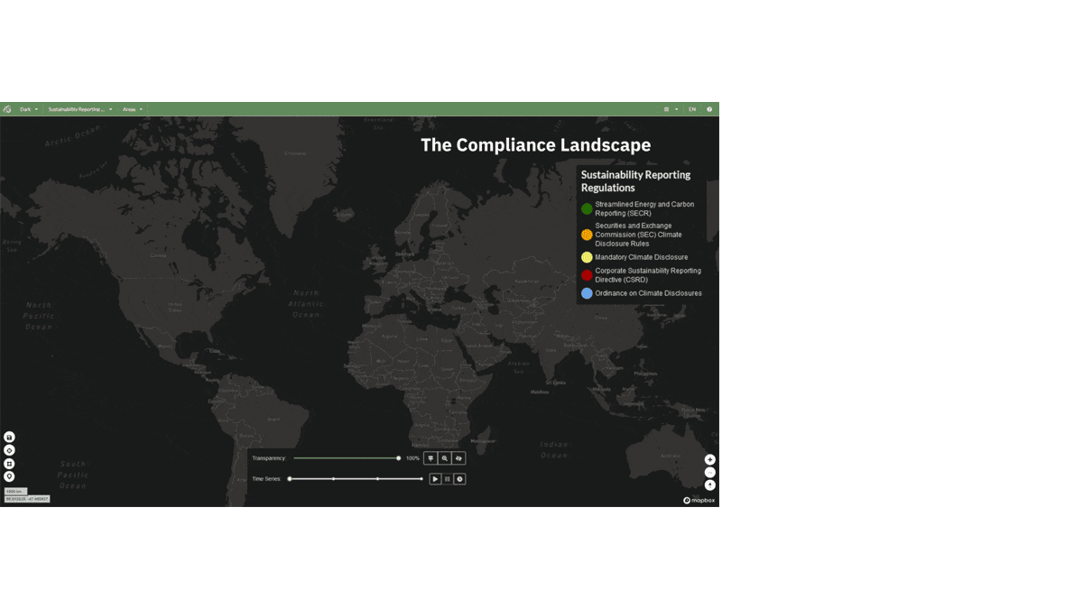 compliance for sustainability reporting map of the world