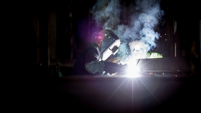 A welder at risk of heat exhaustion