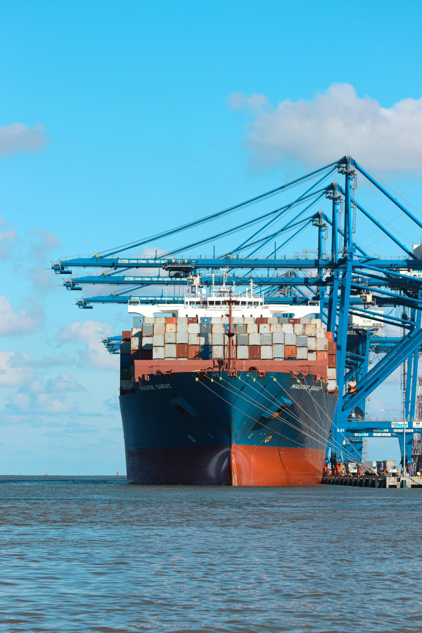 Cargo Ship In Dock Scaled