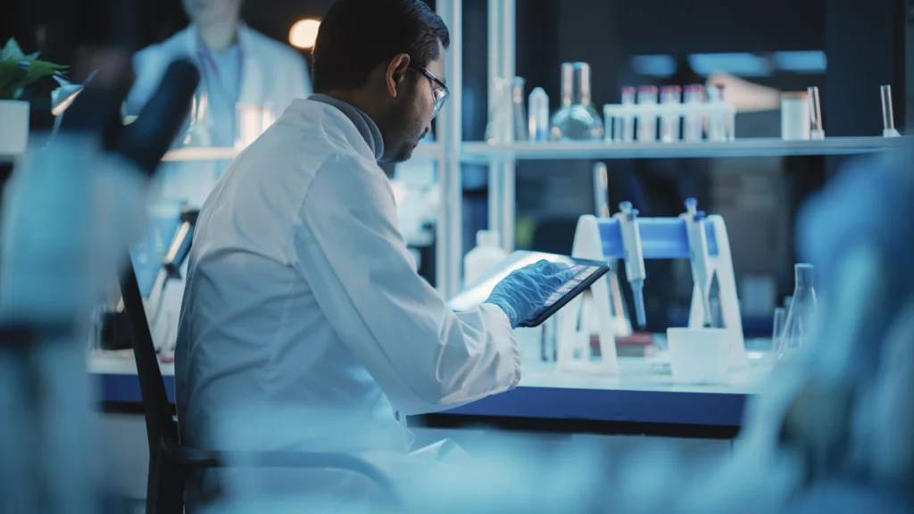 person working in lab