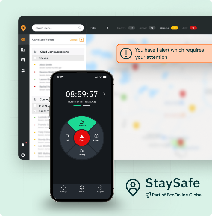 Uki Lone Worker Lone Worker App Tier 2 Ui And Phone With Staysafe Logo 2026