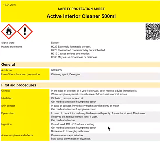 Material Safety Data Sheet