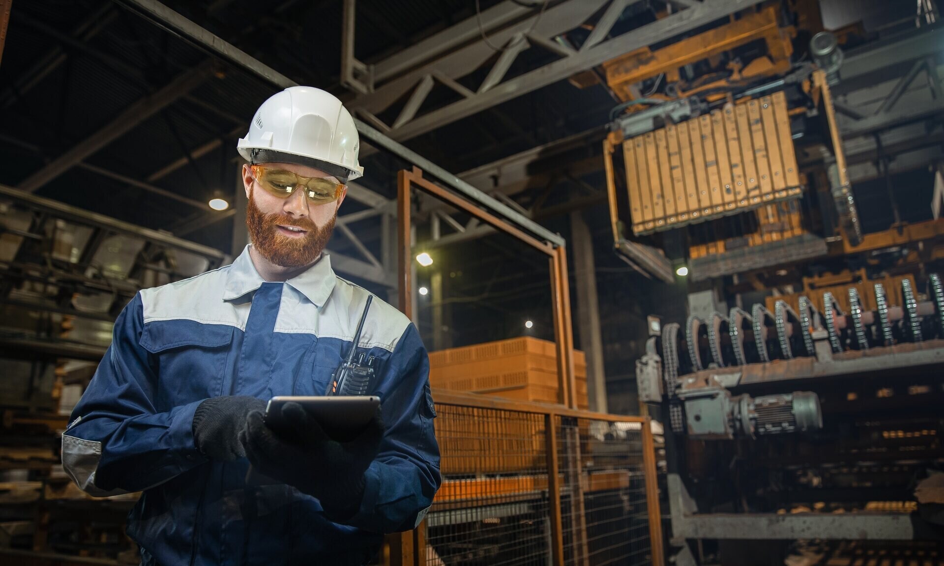 Man at warehouse with tablet