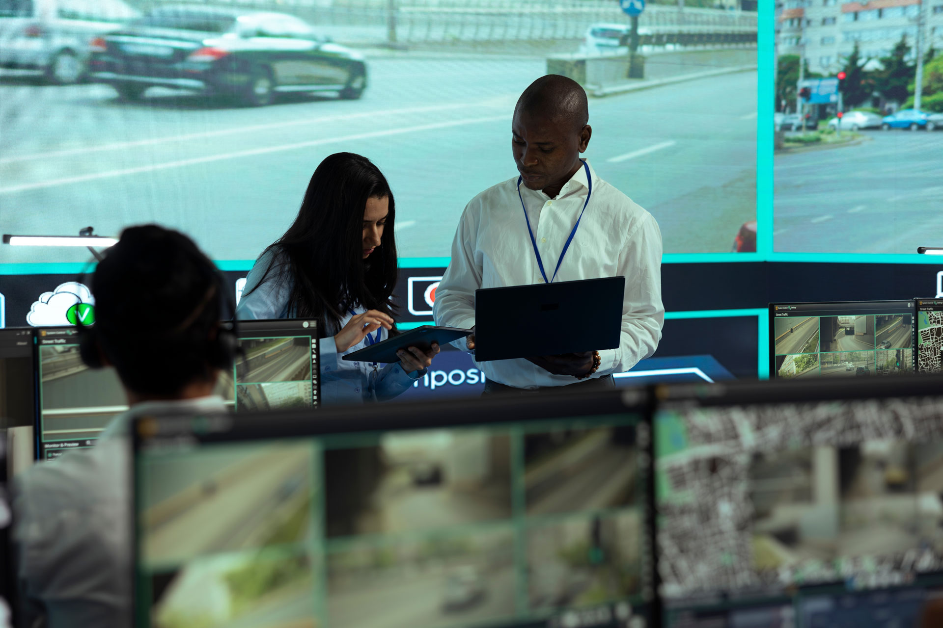 Two Workers In Control Centre